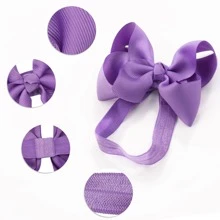 20pcs 20 Color 4-Inch Ribbon Bow Headbands For Kids Love Valentine - Multicolor - View 4