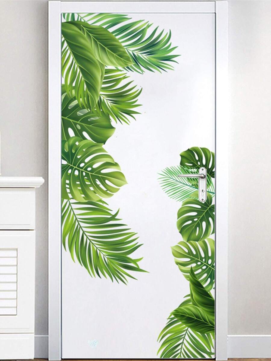 Creative Turtle Shaped Green Plant Leaf Wall Sticker For Living Room, Bedroom, Room Decoration, Stickers, Wall Decal, Vinyl Decal For Home Decorations, Spring Decoration Items Refresh Your Home, Festival Decoration Stickers Gifts Birthday Graduation - Multicolor - View 1