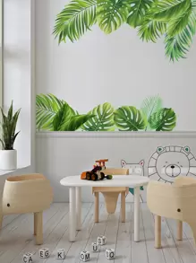 Creative Turtle Shaped Green Plant Leaf Wall Sticker For Living Room, Bedroom, Room Decoration, Stickers, Wall Decal, Vinyl Decal For Home Decorations, Spring Decoration Items Refresh Your Home, Festival Decoration Stickers Gifts Birthday Graduation - Multicolor - View 2