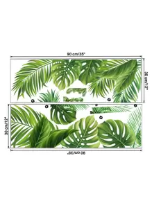 Creative Turtle Shaped Green Plant Leaf Wall Sticker For Living Room, Bedroom, Room Decoration, Stickers, Wall Decal, Vinyl Decal For Home Decorations, Spring Decoration Items Refresh Your Home, Festival Decoration Stickers Gifts Birthday Graduation - Multicolor - View 3