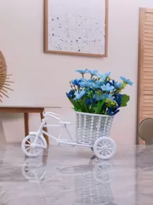 1pc Diy Bicycle & Artificial Flower Set For Photography Display And Home Decoration Best Gifts Birthday Graduation - Blue - View 5
