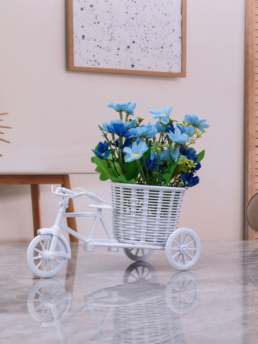 1pc Diy Bicycle & Artificial Flower Set For Photography Display And Home Decoration Best Gifts Birthday Graduation - Blue - View 1