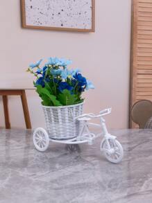 1pc Diy Bicycle & Artificial Flower Set For Photography Display And Home Decoration Best Gifts Birthday Graduation - Blue - View 3