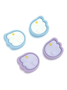 GeekShare 4pcs/Set Silicone Winged Thumb Grip Caps Joystick Thumb Cover Protector Compatible With Switch/OLED/Switch Lite - Multicolor - View 1