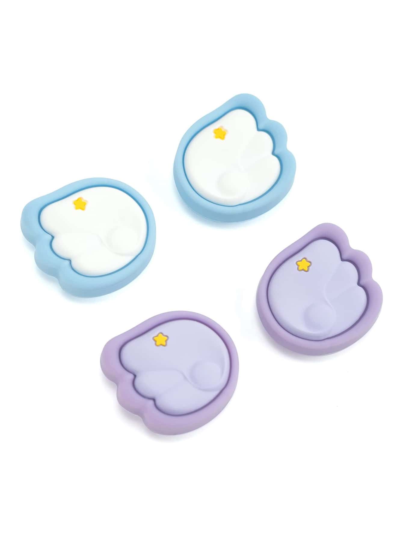 GeekShare 4pcs/Set Silicone Winged Thumb Grip Caps Joystick Thumb Cover Protector Compatible With Switch/OLED/Switch Lite - Multicolor - View 1