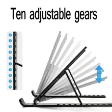 Baofeng 1pc Plastic Desktop Laptop Stand For Improved Ergonomics, Adjustable Height Cooling Base, Foldable Stand For Desktop Vertical Monitor - Black - View 7