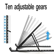 1pc Plastic Desktop Laptop Stand With Adjustable Height & Cooling Function, Suitable For Laptop And Monitor - White - View 5