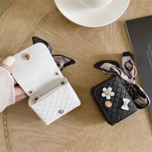 Personalized Scarf Bow Flower Compatible With Apple Pattern Earphone Case Compatible With AirPods 1/2/Pro/3/Pro 2nd Gen, Without Headphones - Apricot - View 3