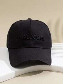 1入組男士素色棒球帽帶3D字母刺繡,合適的適用於日常穿著 - 黑色 - 查看 3