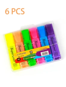 4入組/6入組學生記號筆、低氣味幹擦記號筆、快乾護眼熒光熒光筆、鑿尖、什錦顏色、點記號筆塗鴉筆、DIY 圖案閃光筆、用於記筆記/繪畫工藝日記日記筆 - 彩色 - 查看 8