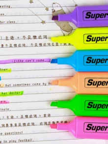 4入組/6入組學生記號筆、低氣味幹擦記號筆、快乾護眼熒光熒光筆、鑿尖、什錦顏色、點記號筆塗鴉筆、DIY 圖案閃光筆、用於記筆記/繪畫工藝日記日記筆 - 彩色 - 查看 5