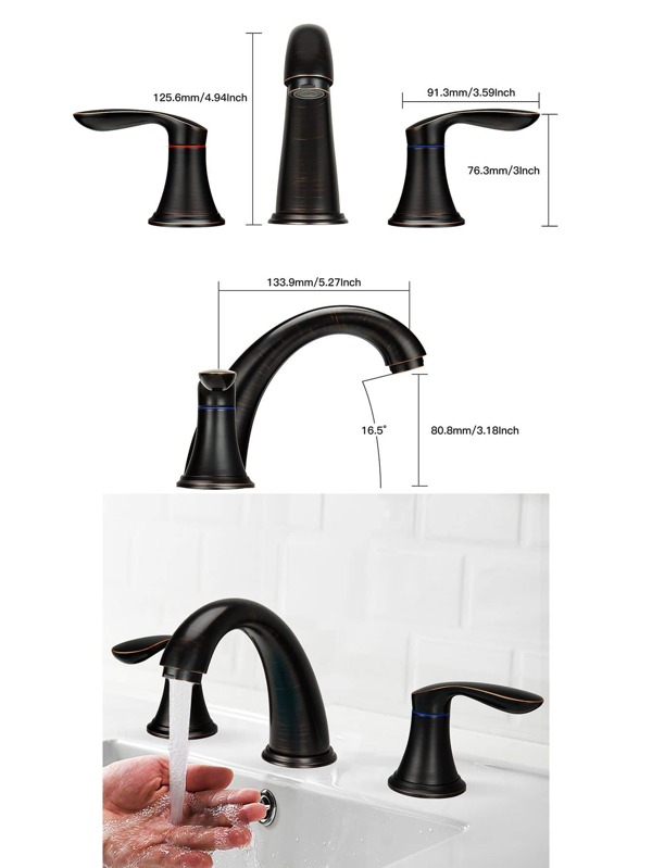 Bathroom Faucets for Sink 3 Hole, Faucet for Bathroom Sink, Bathroom