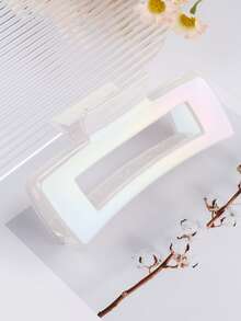 1入白色夢幻耀眼大型髮夾髮爪，少女頭飾髮飾配件 - 白色 - 查看 2