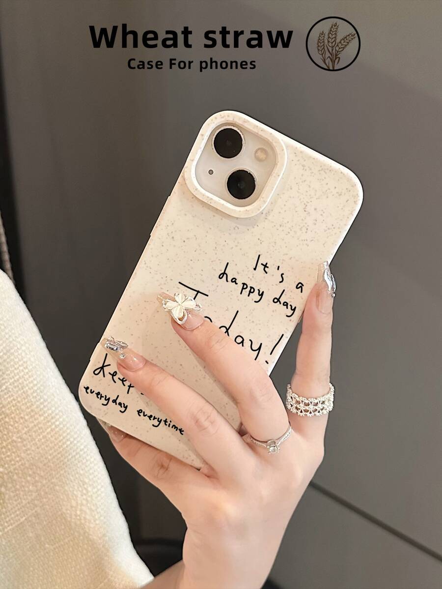 Letter Wheat Stalk Phone Case, Slogan Phone Case, Minimalist Phone Case
