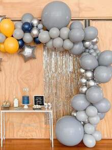 100 piezas/paquete gris Set globo diferentes tamaños globos para de fiesta de cumpleaños , boda fiesta , reunión fiesta atmósfera Decoración - Gris - Ver 3