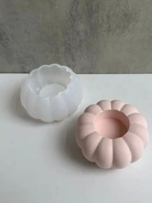 1pc Diy Resin Dripping Pumpkin Candle Holder Silicone Mold - White - View 1