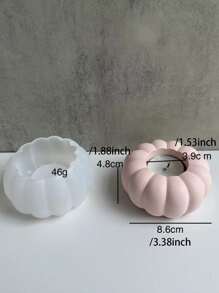 1pc Diy Resin Dripping Pumpkin Candle Holder Silicone Mold - White - View 2