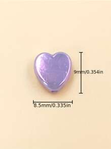 50入組/套心形DIY珠子 - 玫瑰紅 - 查看 4