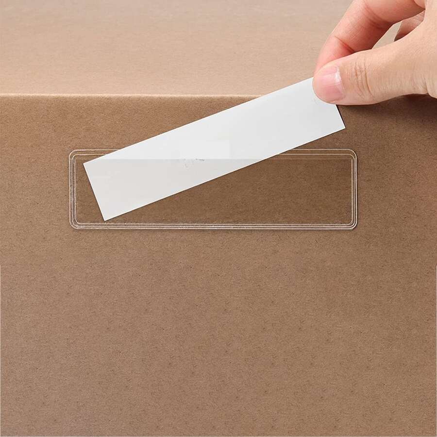 48pcs Waterproof Transparent Selfadhesive Back Label Holder PVC Sticker For Storage And