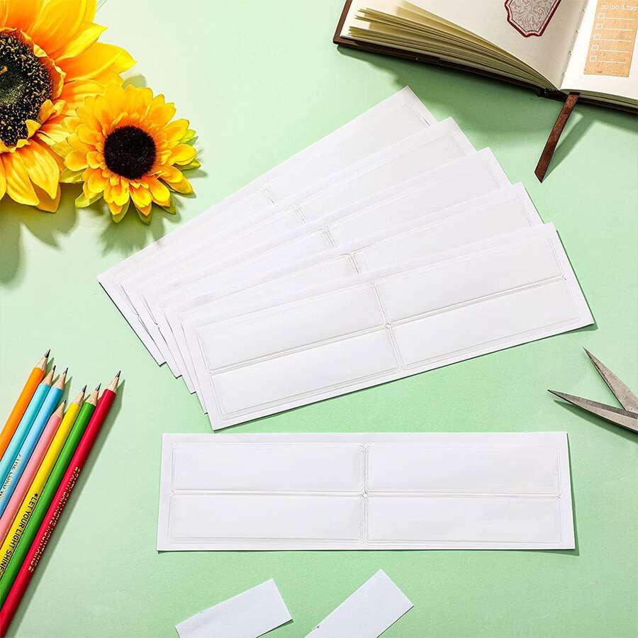48pcs Waterproof Transparent Selfadhesive Back Label Holder PVC Sticker For Storage And