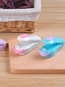 1 Pieza Mini Sellador De Bolsas De Plástico Para Refrigerios, Máquina Selladora Portátil - Azul - Ver 3