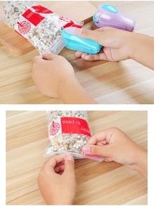 1 Pieza Mini Sellador De Bolsas De Plástico Para Refrigerios, Máquina Selladora Portátil - Azul - Ver 6