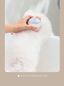 1pc Color Random Household Transparent Bath Brush Head Massage & Cleaning Tool, Bathroom Press-type Liquor Dispensing Hair Wash Brush - Multicolor - View 11