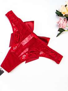 Tanga señoras con lazo trasero - Rojo - Ver 6