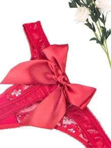 Tanga señoras con lazo trasero - Rojo - Ver 7