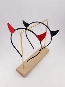 2pcs/Pack 3D Devil Funny Headband Hair Hoop,Devil Accessories,Hairband,Hair Hoop Headbands ,Halloween Costumes Holiday Essential Head Accessories - Multicolor - View 3