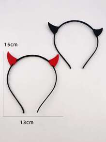 2pcs/Pack 3D Devil Funny Headband Hair Hoop,Devil Accessories,Hairband,Hair Hoop Headbands ,Halloween Costumes Holiday Essential Head Accessories - Multicolor - View 4