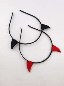 2pcs/Pack 3D Devil Funny Headband Hair Hoop,Devil Accessories,Hairband,Hair Hoop Headbands ,Halloween Costumes Holiday Essential Head Accessories - Multicolor - View 2