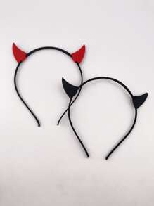 2pcs/Pack 3D Devil Funny Headband Hair Hoop,Devil Accessories,Hairband,Hair Hoop Headbands ,Halloween Costumes Holiday Essential Head Accessories - Multicolor - View 1