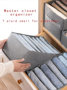 1pc Plain Clothes Storage Box For Home, Stuff Bag - Grey - View 1