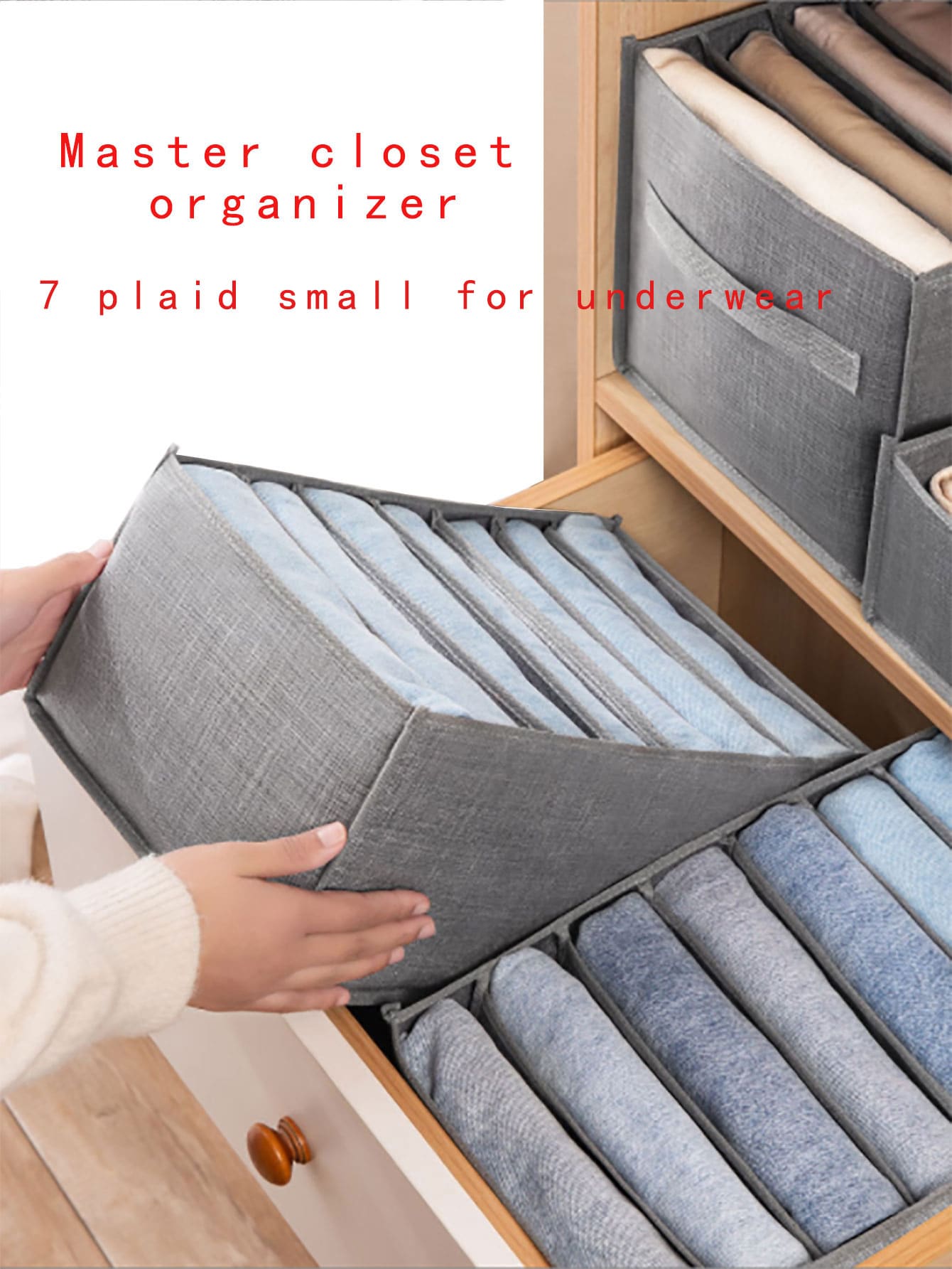 1pc Plain Clothes Storage Box For Home, Stuff Bag - Grey - View 1