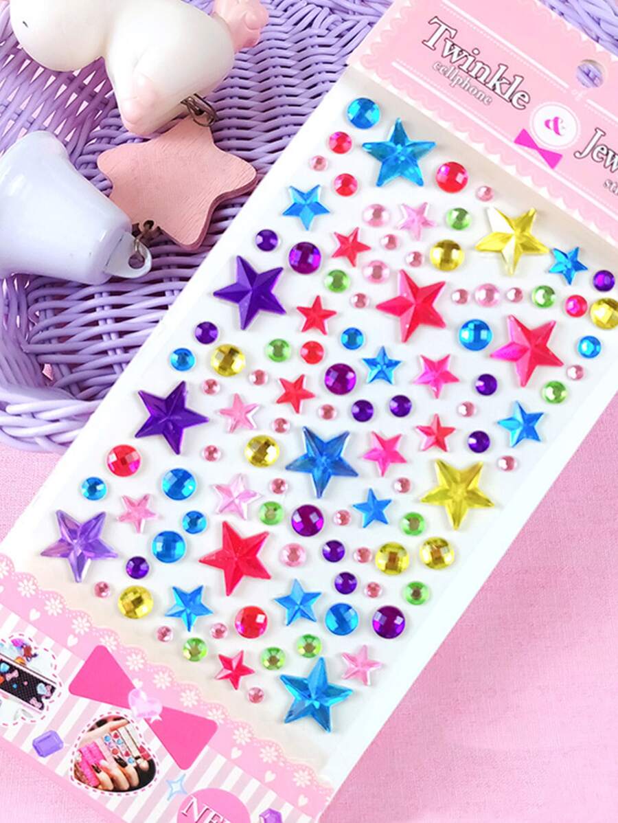 1 Miếng Trẻ em 3D Đá quý Pha lê Hình dán Đồ trang trí ( Thiết kế Là Không Ngẫu nhiên ) - Hồng - Xem 1