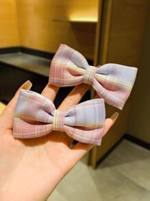2入組少女甜美百搭jk制服蝴蝶結髮夾同款 - 彩色 - 查看 1
