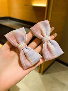 2入組少女甜美百搭jk制服蝴蝶結髮夾同款 - 彩色 - 查看 3