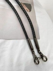 Tay cầm dây bện bằng da Pu cho túi xách Dây đeo vai Túi xách thủ công Phụ kiện DIY Túi phụ kiện Phụ kiện DIY Dây đeo vai thay thế có thể điều chỉnh Kiểu dáng bền - màu đen - Xem 2