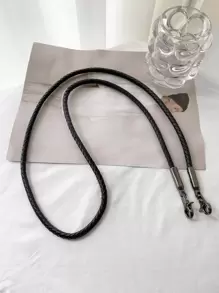 Tay cầm dây bện bằng da Pu cho túi xách Dây đeo vai Túi xách thủ công Phụ kiện DIY Túi phụ kiện Phụ kiện DIY Dây đeo vai thay thế có thể điều chỉnh Kiểu dáng bền - màu đen - Xem 1