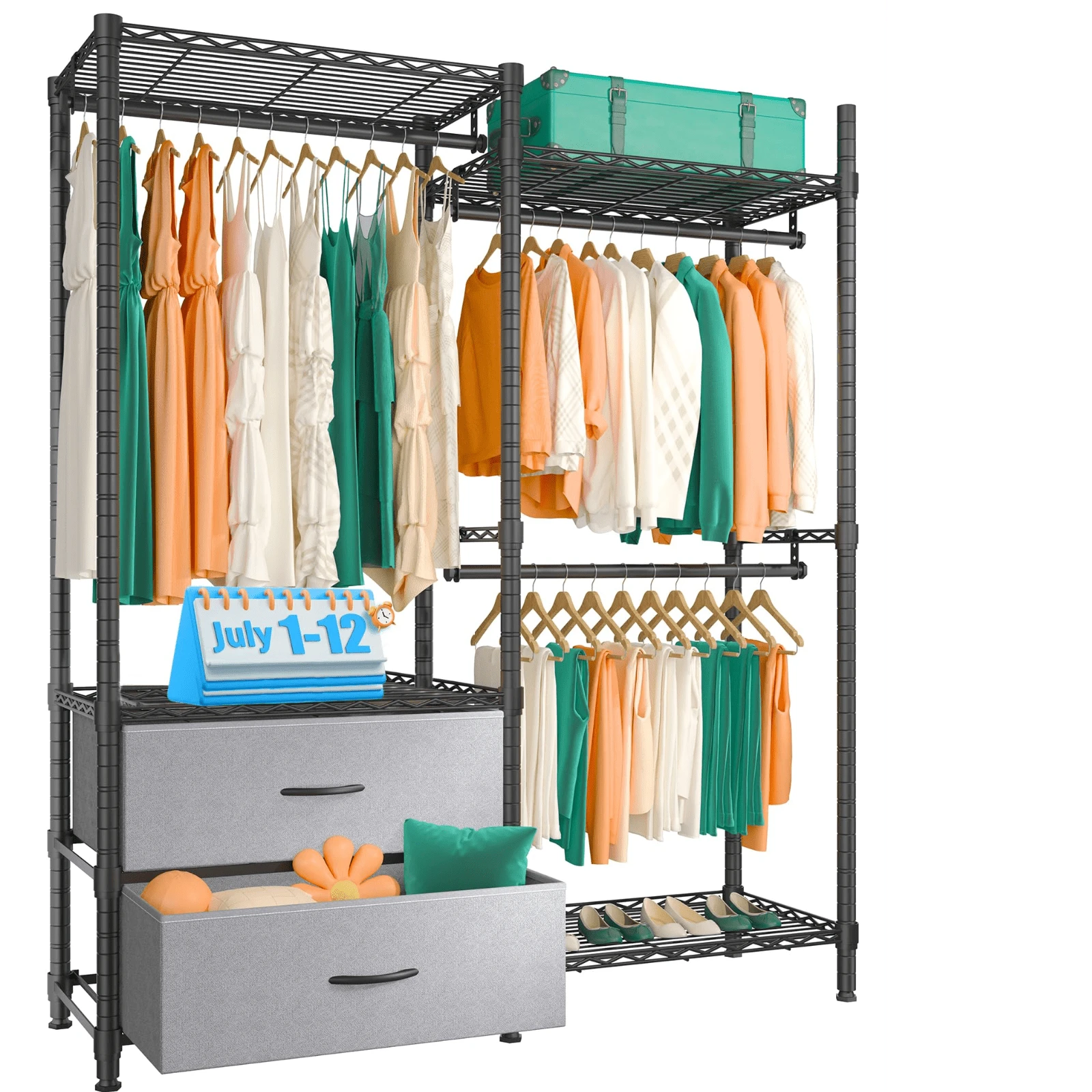 Clothes Racks for Hanging Clothes Rack Heavy Duty Load 620LBS Clothing ...