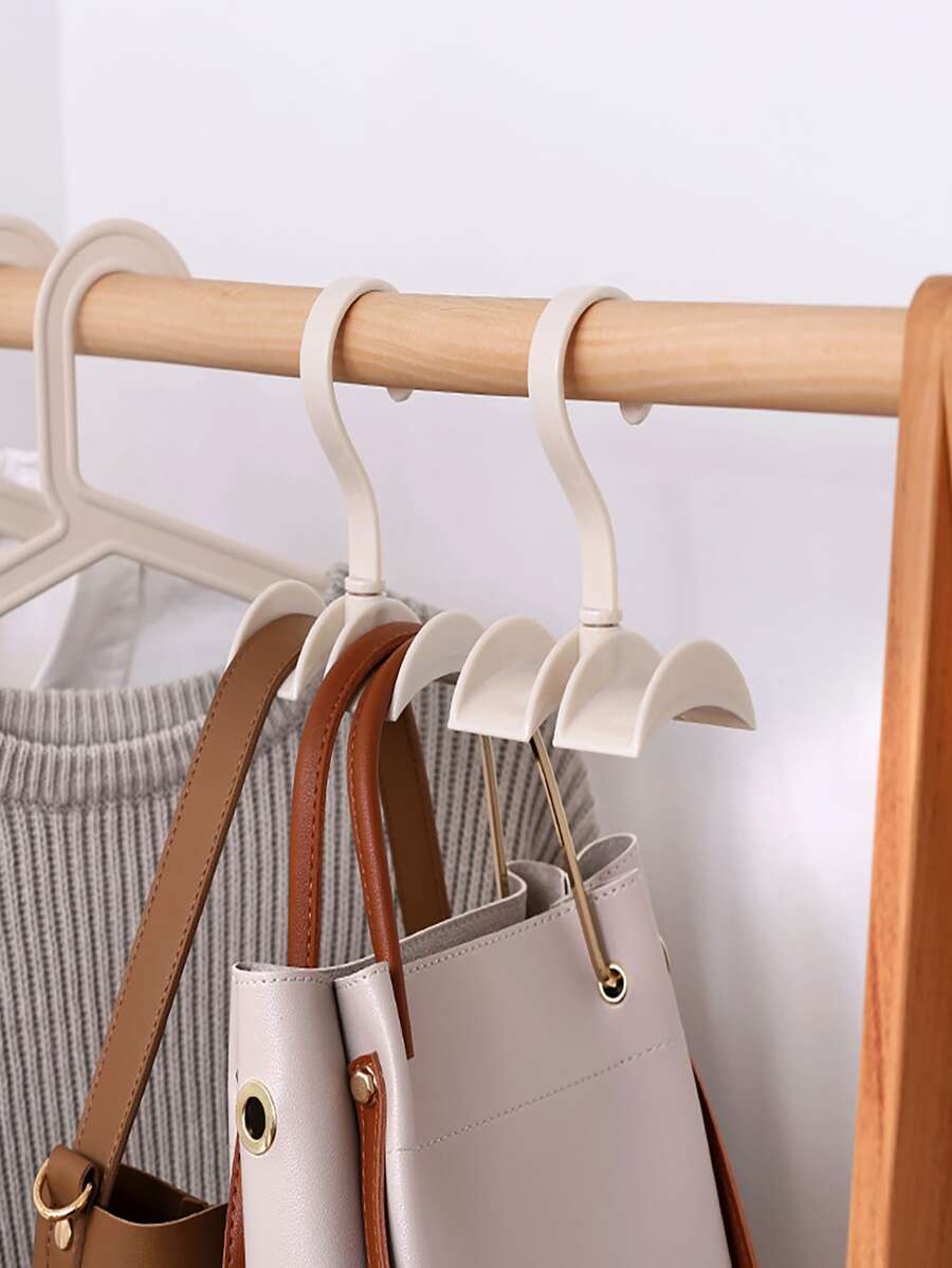 1个360度旋转双层衣架，衣柜悬挂式收纳架，适用于包包、领带、腰带等——节省空间的衣橱配饰收纳架，方便取用，整齐展示，金属框架，轻便易携，适用于家庭、宿舍、公寓，让手提包、围巾、腰带触手可及，最大限度地利用衣橱空间，多功能多物品收纳架，轻松搭配服装。 - 查看 1