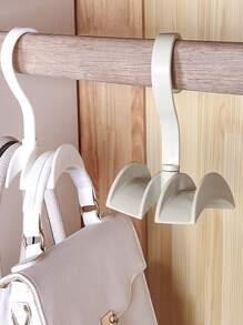 1个360度旋转双层衣架，衣柜悬挂式收纳架，适用于包包、领带、腰带等——节省空间的衣橱配饰收纳架，方便取用，整齐展示，金属框架，轻便易携，适用于家庭、宿舍、公寓，让手提包、围巾、腰带触手可及，最大限度地利用衣橱空间，多功能多物品收纳架，轻松搭配服装。 - 查看 6