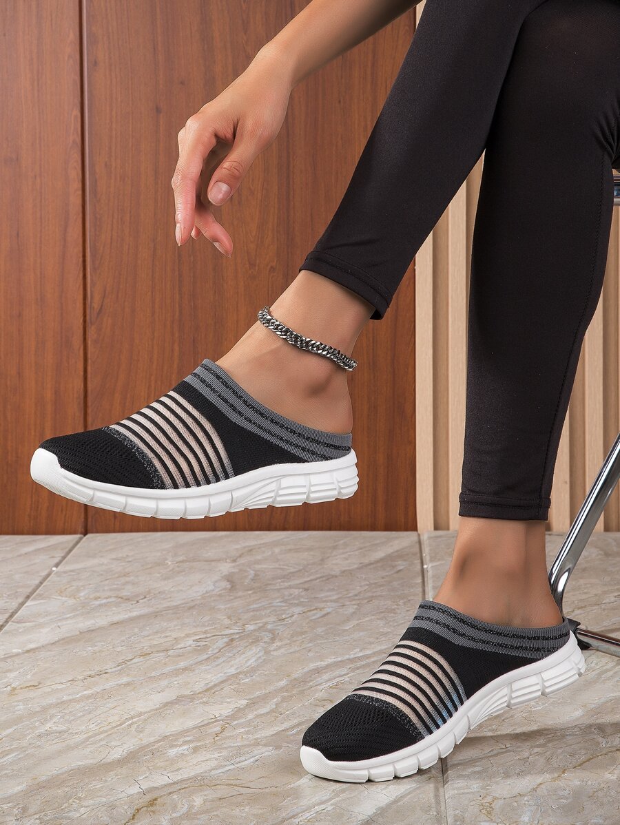 Slip-on Soft-sole Backless Non-slip Black Casual Shoes - Black - View 1