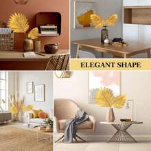 20 cái Cây Nhân Tạo Lá cọ Nhựa Vàng Nhiệt đới Buổi tiệc Lá Đồ trang trí Lễ cưới Đồ trang trí Mô phỏng Vàng Rùa Lá cây - Vàng - Xem 6