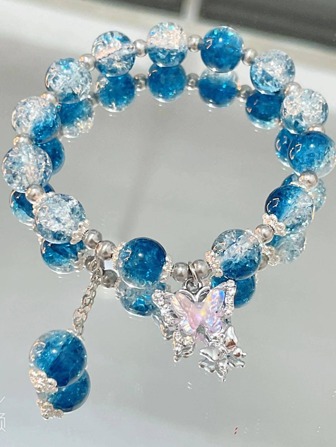 1 件女士蝴蝶串珠手链