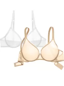 Women's See-Through Underwire Underwear 2 Packs - Multicolor - View 1