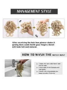 SHDanrtsey 长胡须发带，合成波浪发型发髻，长胡须，凌乱发带，发带