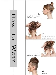 SHDanrtsey 长胡须发带，合成波浪发型发髻，长胡须，凌乱发带，发带