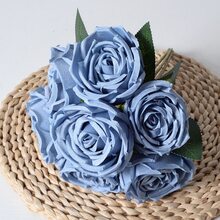 1 Bó hoa Đỏ  7 Đầu Cầm tay Nữ hoàng Hoa hồng Bó hoa Của Hoa nhân tạo Cho đám cưới Đồ trang trí Hoặc Nhà  Trang trí - Đỏ - Xem 2